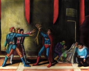 So now that my Norman Rockwell holiday season is over, it was time for me to do a non-Rockwell painting (don't worry, I will do more of them) This painting was based on David's Oath of the Horatii. ...