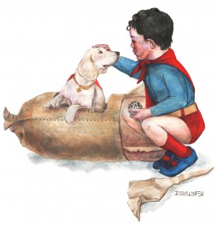 Based on "Boy Meets his Dog" Part of one of Norman Rockwell's Four Seasons calendars.