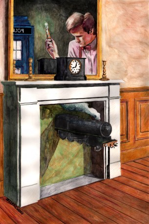 Based on Magritte's Time Transfixed