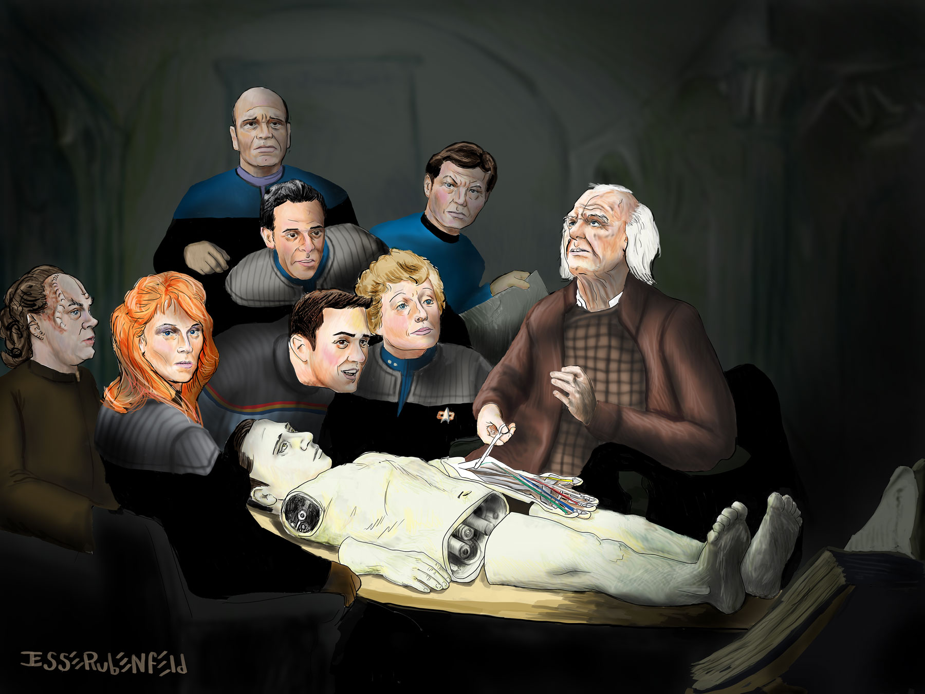 All of the Doctors from the Star Trek TV shows! And Wesley Crusher, and most of Data. My First full digital painting.