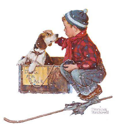 Norman Rockwell - A Boy Meets his Dog