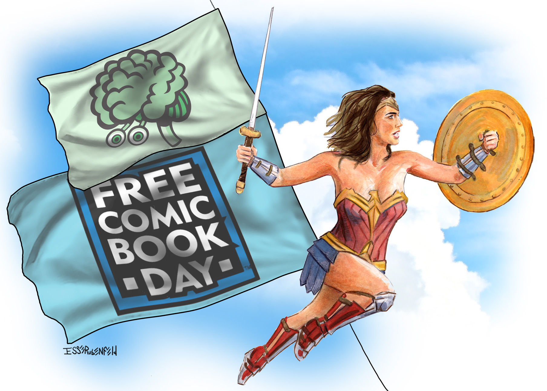 Green Brain Comics Free Comic Day 2017 Poster